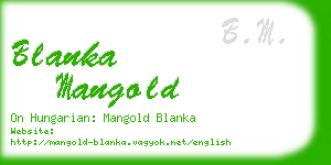 blanka mangold business card